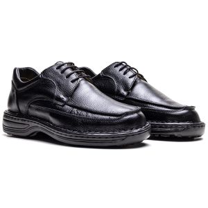 Sapato Comfort Masculino em Couro Preto - RT-8002... - Ranster Comfort