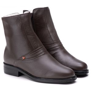 Bota Masculina Em Couro Café Comfort - 6500 - Ranster Comfort