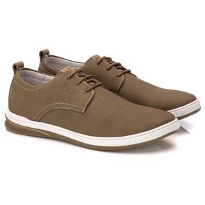 Sapatênis Masculino Couro Cinza Comfort - 7000 - Ranster Comfort