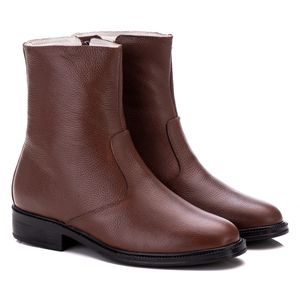 Bota Masculina Em Couro Café Floter Comfort - 6000... - Ranster Comfort