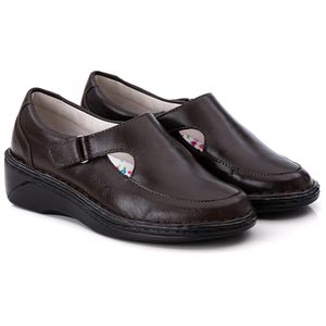 Sapato Feminino Comfort Couro Café - F210 - Ranster Comfort