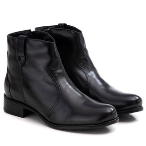 Bota Feminina em Couro Preta - F251 - Ranster Comfort