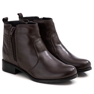 Bota Feminina em Couro Café - F252 - Ranster Comfort