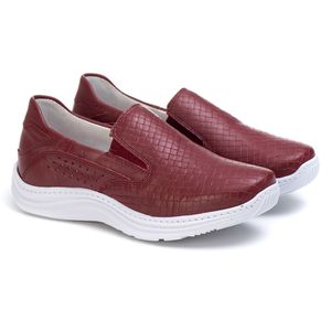 Tênis Feminino Couro Bordo - 200 - Ranster Comfort