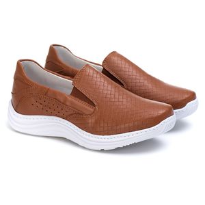 Tênis Feminino Couro Caramelo - 200 - Ranster Comfort