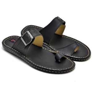 Chinelo Comfort Comfort Masculino em Couro Preto ... - Ranster Comfort