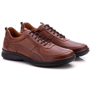 Sapato Comfort Masculino Em Couro Pinhão - 031 - Ranster Comfort