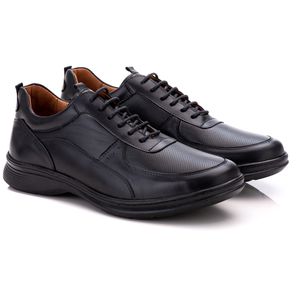 Sapato Comfort Masculino Em Couro Preto - 031 - Ranster Comfort