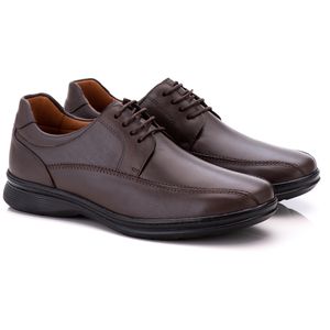 Sapato Social Comfort Masculino em Couro Café - 02... - Ranster Comfort