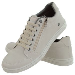 Sapatenis masculino casual CRshoes com ziper areia - CRSHOES