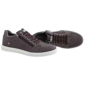 Sapatenis masculino casual CRshoes com ziper cafe - CRSHOES