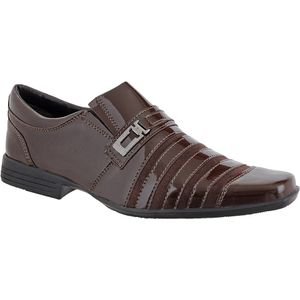 Sapato masculino social CRshoes verniz cafe com br... - CRSHOES