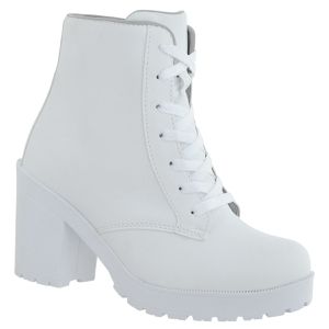 Coturno Feminino Tratorado CRshoes Branco - CRSHOES