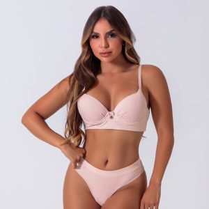 CONJUNTO CANELADO COM BASE ALONGADA E CALCINHA FIO... - DONNA DOLCE
