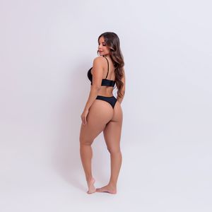 CONJUNTO BÁSICO COM BASE DUPLA E CALCINHA TRADICIONAL 130 preto