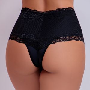 CALCINHA DE MICROFIBRA HOT PANTS COM RENDA COM COMPRESSÃO