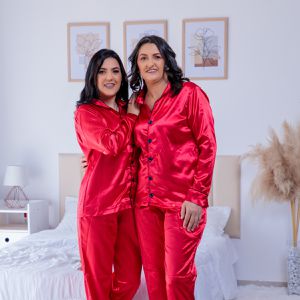 PIJAMA AMERICANO DE CETIM - 1144 VERMELHO - DONNA DOLCE