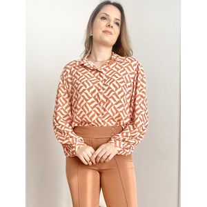 Camisa Lara Crepe Estampada - DONNA LELLA