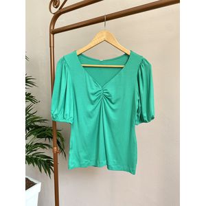 Blusa Decote Franzido - Verde - DONNA LELLA
