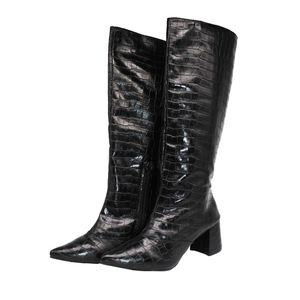 Bota Feminina Salto Bloco Bico Fino 190212 Craquel... - DROPSHIPPING GRIFFE SHOES - SOMENTE CLIENTES AUTORIZADOS