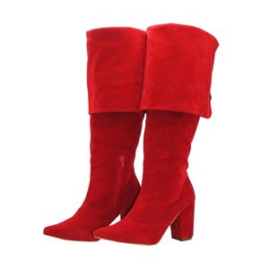 Bota Over Feminina Salto Alto e Grosso 1822 Camurç... - DROPSHIPPING GRIFFE SHOES - SOMENTE CLIENTES AUTORIZADOS