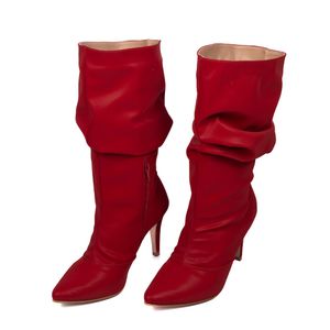 Bota Feminina Cano Médio Slouchy 1714 Napa Vermelh... - DROPSHIPPING GRIFFE SHOES - SOMENTE CLIENTES AUTORIZADOS