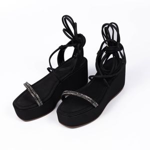 Sandália Feminina Salto Anabela Com Strass 170418 ... - DROPSHIPPING GRIFFE SHOES - SOMENTE CLIENTES AUTORIZADOS