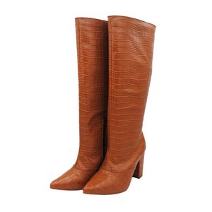 Bota Feminina Salto Grosso Cano Alto 1815 Craquelê... - DROPSHIPPING GRIFFE SHOES - SOMENTE CLIENTES AUTORIZADOS