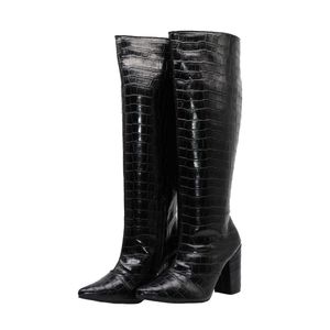 Bota Feminina Salto Grosso Cano Alto 1815 Craquelê... - DROPSHIPPING GRIFFE SHOES - SOMENTE CLIENTES AUTORIZADOS