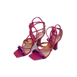 Sandália Feminina Salto Taça 182171 Napa Pink e Co... - DROPSHIPPING GRIFFE SHOES - SOMENTE CLIENTES AUTORIZADOS
