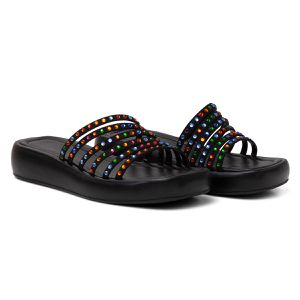 Papete Flat Feminina Em Napa Preta 183020 - 183020... - DROPSHIPPING GRIFFE SHOES - SOMENTE CLIENTES AUTORIZADOS