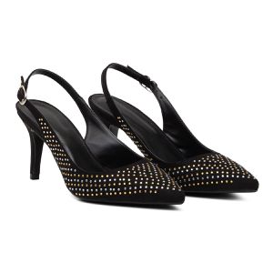 Sapato Feminino Scarpin Salto Fino Suede Preto Com... - DROPSHIPPING GRIFFE SHOES - SOMENTE CLIENTES AUTORIZADOS