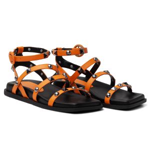 Papete Feminina Em Napa Laranja 183040 - 183040-NP... - DROPSHIPPING GRIFFE SHOES - SOMENTE CLIENTES AUTORIZADOS
