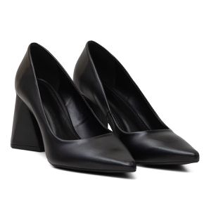 Sapato Feminino Scarpin Salto Triangulo Napa Preta... - DROPSHIPPING GRIFFE SHOES - SOMENTE CLIENTES AUTORIZADOS