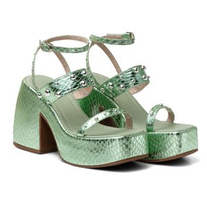 Sandália Feminina Anabela Alta Em Cristal Mint 183... - DROPSHIPPING GRIFFE SHOES - SOMENTE CLIENTES AUTORIZADOS