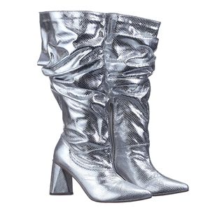 Bota Feminina Slouchy Salto Médio Triangular 23021... - DROPSHIPPING GRIFFE SHOES - SOMENTE CLIENTES AUTORIZADOS
