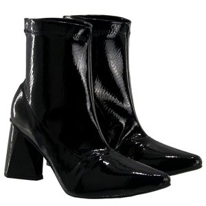 Bota Feminina Cano Curto Salto Triângulo 23023 Str... - DROPSHIPPING GRIFFE SHOES - SOMENTE CLIENTES AUTORIZADOS