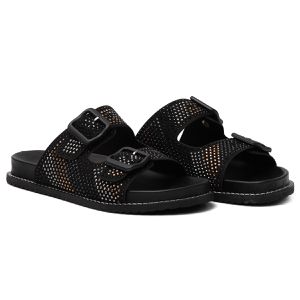 Papete Feminina Com Hotfix Colors Suede Preto 2324... - DROPSHIPPING GRIFFE SHOES - SOMENTE CLIENTES AUTORIZADOS