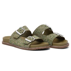 Papete Feminina Com Strass Em Suede Verde 23240 - ... - DROPSHIPPING GRIFFE SHOES - SOMENTE CLIENTES AUTORIZADOS