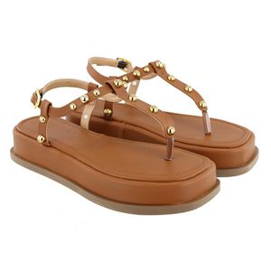 Papete Flat Feminina Em Napa Caramelo 23310 - 2331... - DROPSHIPPING GRIFFE SHOES - SOMENTE CLIENTES AUTORIZADOS