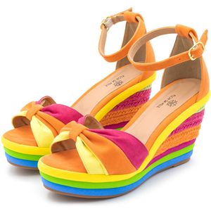 Sandália Feminina Anabela Salto Alto 7040 Camurça ... - DROPSHIPPING GRIFFE SHOES - SOMENTE CLIENTES AUTORIZADOS