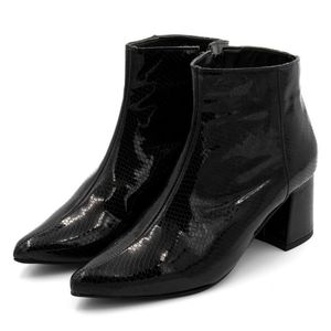 Bota Feminina Salto Bloco 190211 Craquelê Verniz P... - DROPSHIPPING GRIFFE SHOES - SOMENTE CLIENTES AUTORIZADOS
