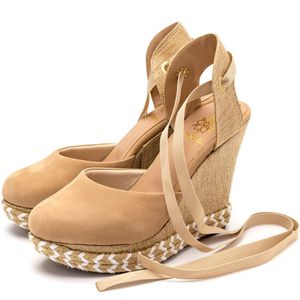 Sandália Feminina Salto Anabela 3112 Nobucado Nude... - DROPSHIPPING GRIFFE SHOES - SOMENTE CLIENTES AUTORIZADOS