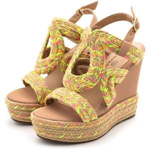 Sandália Feminina Anabela 4012 Napa Nude e Corda A... - DROPSHIPPING GRIFFE SHOES - SOMENTE CLIENTES AUTORIZADOS