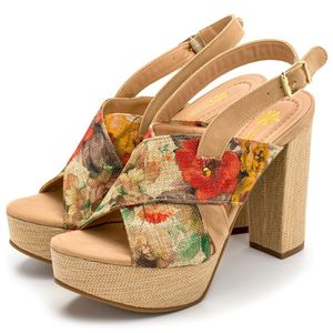 Sandália Feminina Meia Pata 170906 Tecido Floral B... - DROPSHIPPING GRIFFE SHOES - SOMENTE CLIENTES AUTORIZADOS