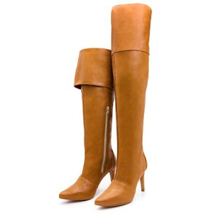 Bota Over Feminina Acima Do Joelho Cano Alto Salto... - DROPSHIPPING GRIFFE SHOES - SOMENTE CLIENTES AUTORIZADOS