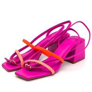 Sandália Feminina Salto Bloco 182112 Napa Magenta ... - DROPSHIPPING GRIFFE SHOES - SOMENTE CLIENTES AUTORIZADOS