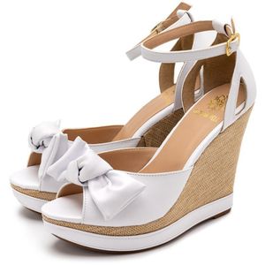 Sandália Feminina Anabela Com Laço 3085 Napa Branc... - DROPSHIPPING GRIFFE SHOES - SOMENTE CLIENTES AUTORIZADOS