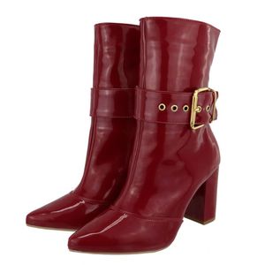 Bota Feminina Cano Médio 1836 Salto Grosso Verniz ... - DROPSHIPPING GRIFFE SHOES - SOMENTE CLIENTES AUTORIZADOS