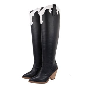 Bota Feminina Cano Alto 23135 Napa Preta Com Detal... - DROPSHIPPING GRIFFE SHOES - SOMENTE CLIENTES AUTORIZADOS